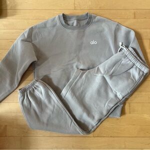 A-LO tan brown Sweatshirt and Sweatpants Set